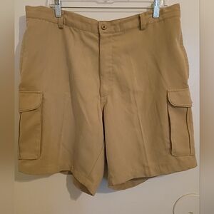 Bogari Men's Classic Tan Cargo Shorts 75 % Silk Sz 38